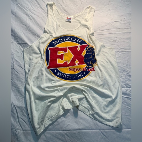Vintage Molson Ex Beer Tank Top – Hanes Heavyweight – XL – Made in USA - Picture 2 of 6